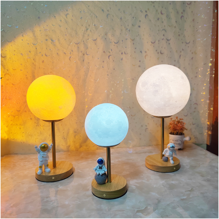 充電月球臺(tái)燈小夜燈少女書(shū)桌臥室床頭簡(jiǎn)約浪漫氛圍燈